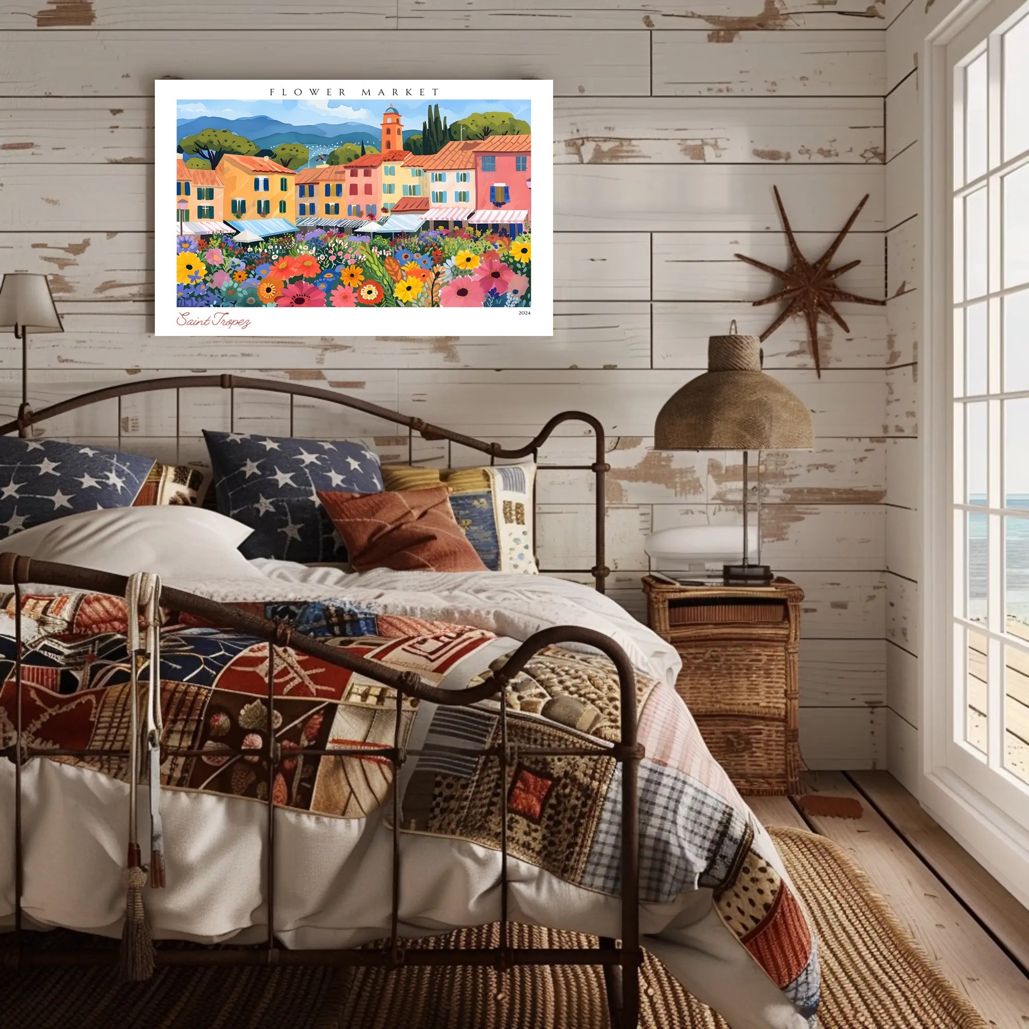 Saint Tropez Flower Market Poster PosterGoat