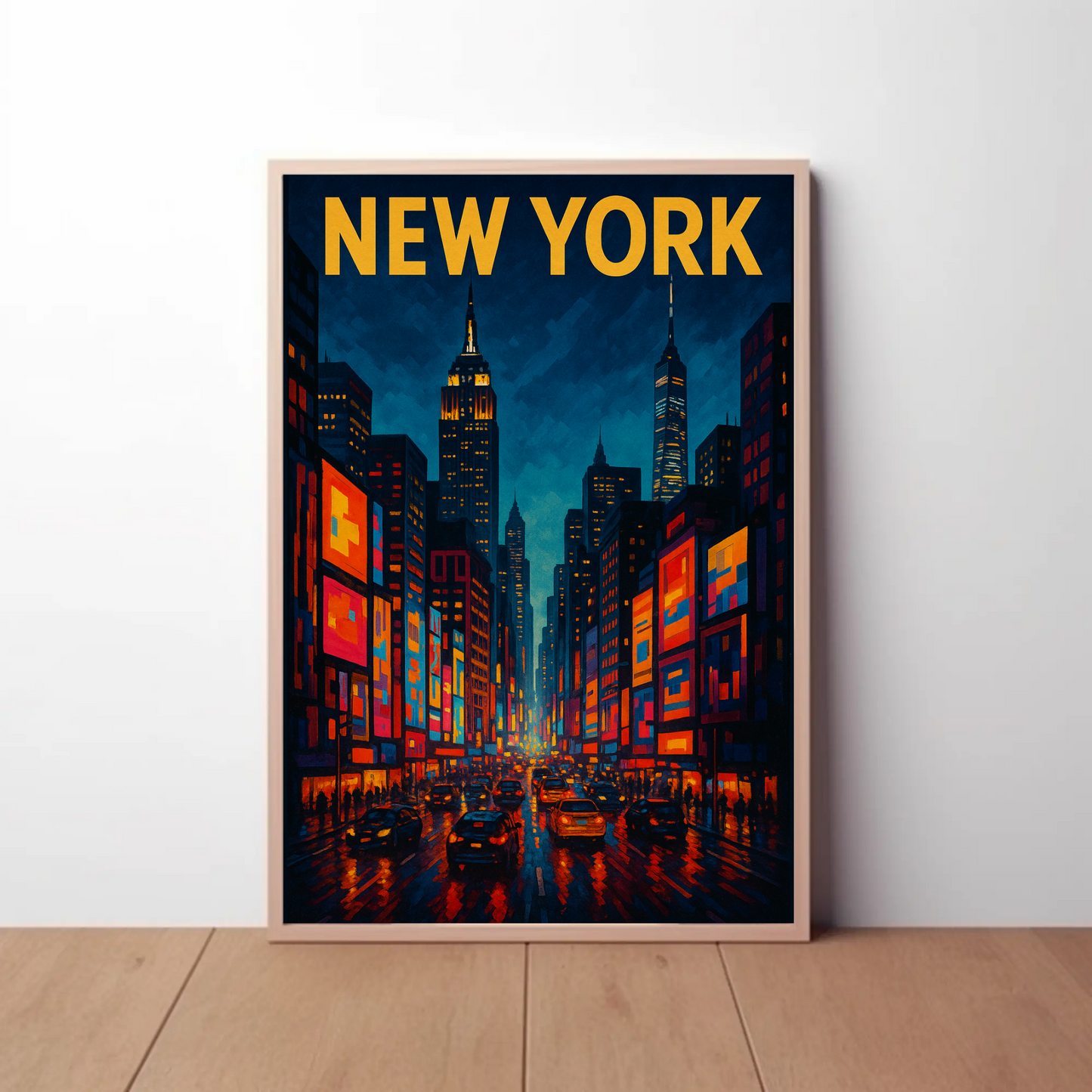 New York City Night Lights Travel Poster