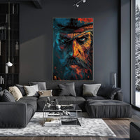 Rugged Cowboy Western Art Poster: Intense Portrait PosterGoat