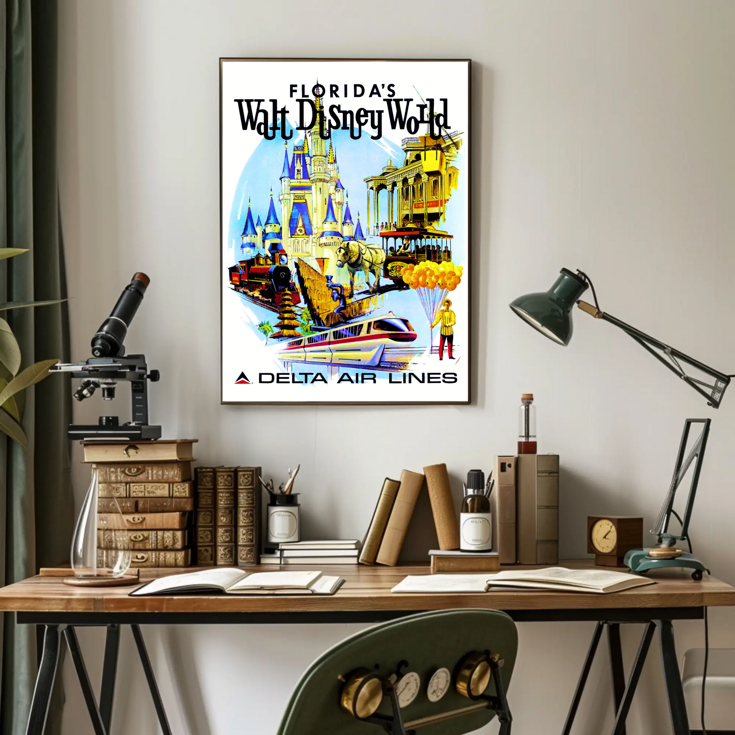 Disney World Florida Air Lines Travel Poster