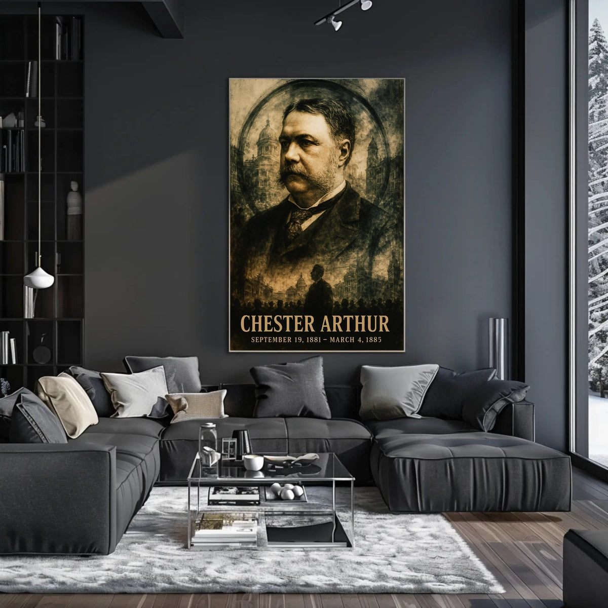 Chester A. Arthur 21st President of the United States Double Exposure Poster
