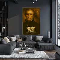Zachary Taylor Presidential Poster Vintage Analog Film Aesthetic Historical Portrait Wall Art Print