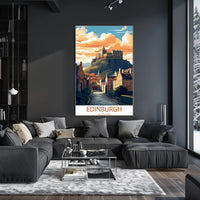 Edinburgh Castle Illustrated Travel Poster