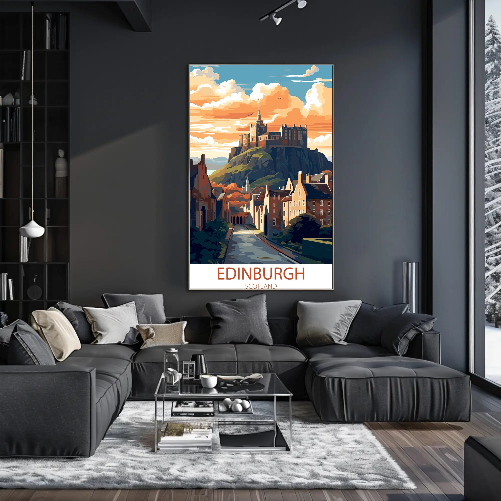 Edinburgh Castle Illustrated Travel Poster