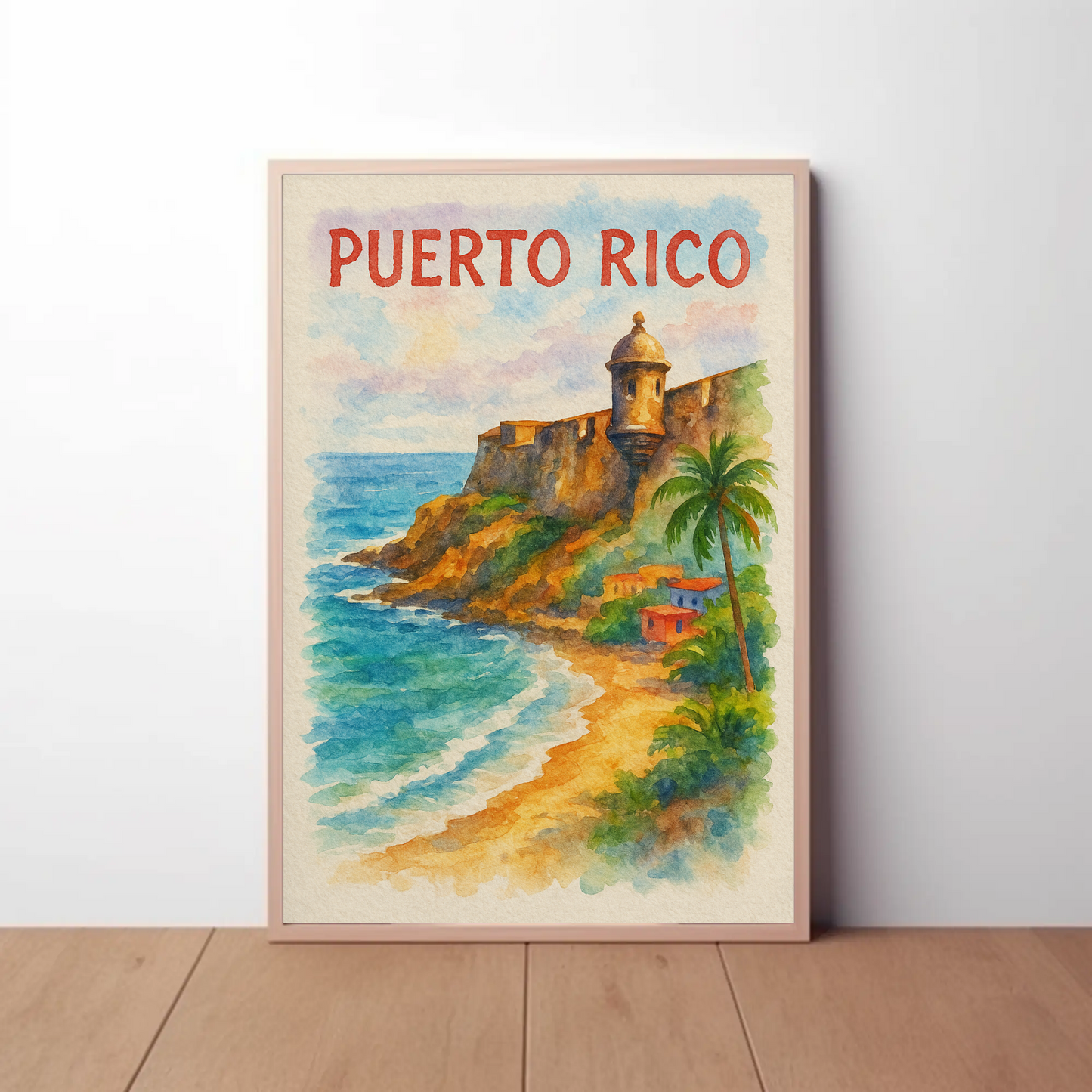 Puerto Rico Coastal Fort Travel Poster