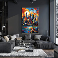 Vibrant Sydney Cityscape Modern Abstract Artistic Poster