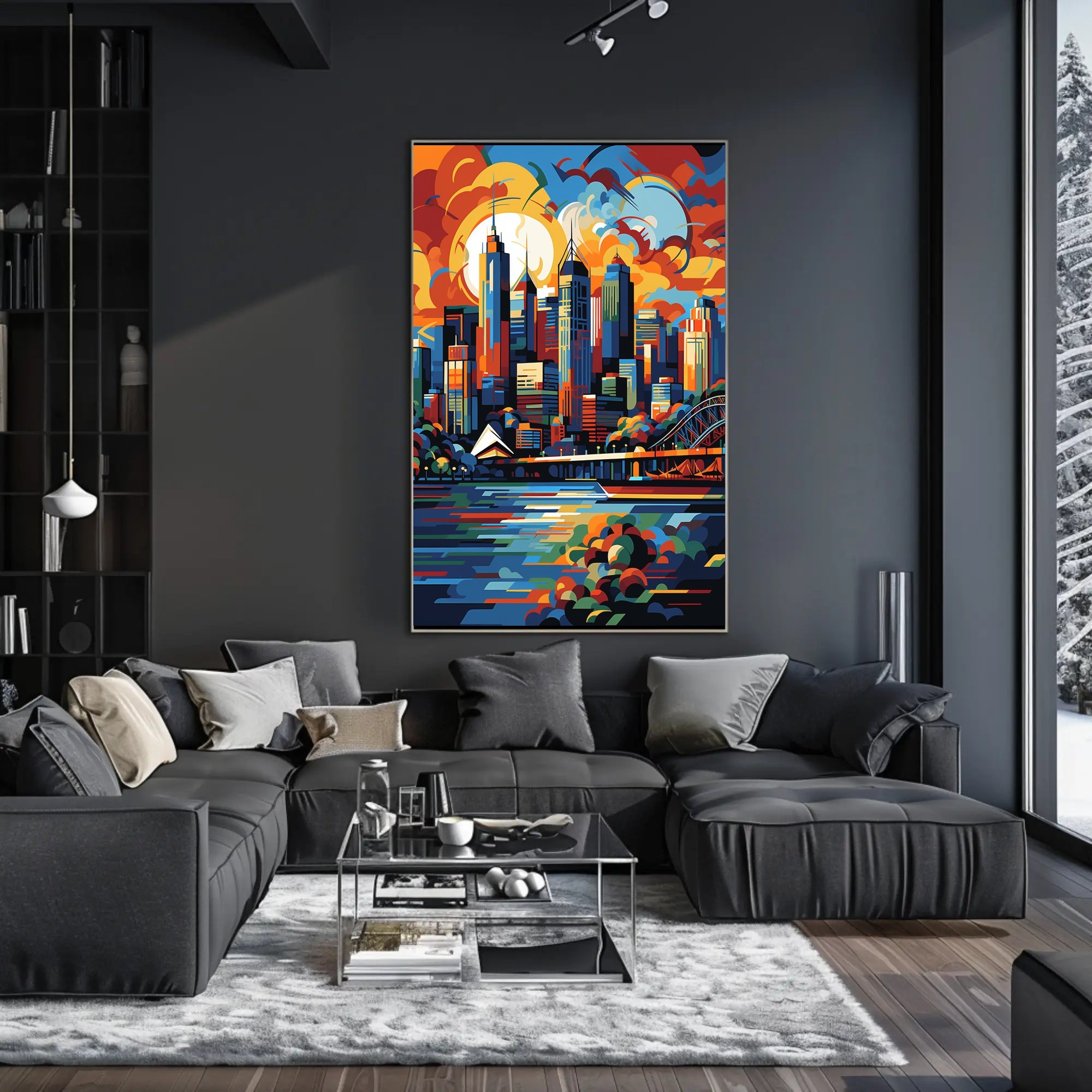 Vibrant Sydney Cityscape Modern Abstract Artistic Poster