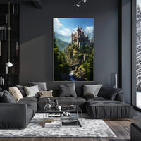 Enchanted Castle In The Mountains Poster PosterGoat