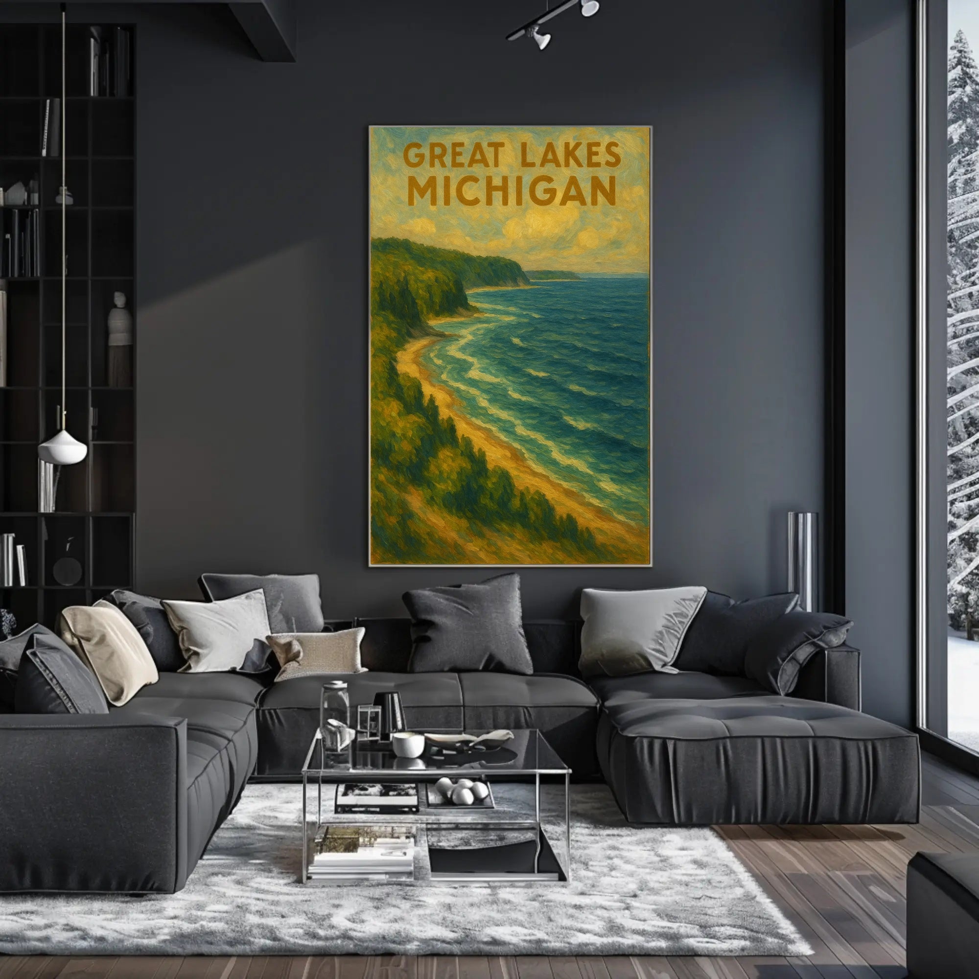 Great Lakes Scenic Landscape Impressionist Travel Poster