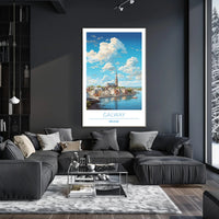 Galway Ireland Cityscape Travel Poster