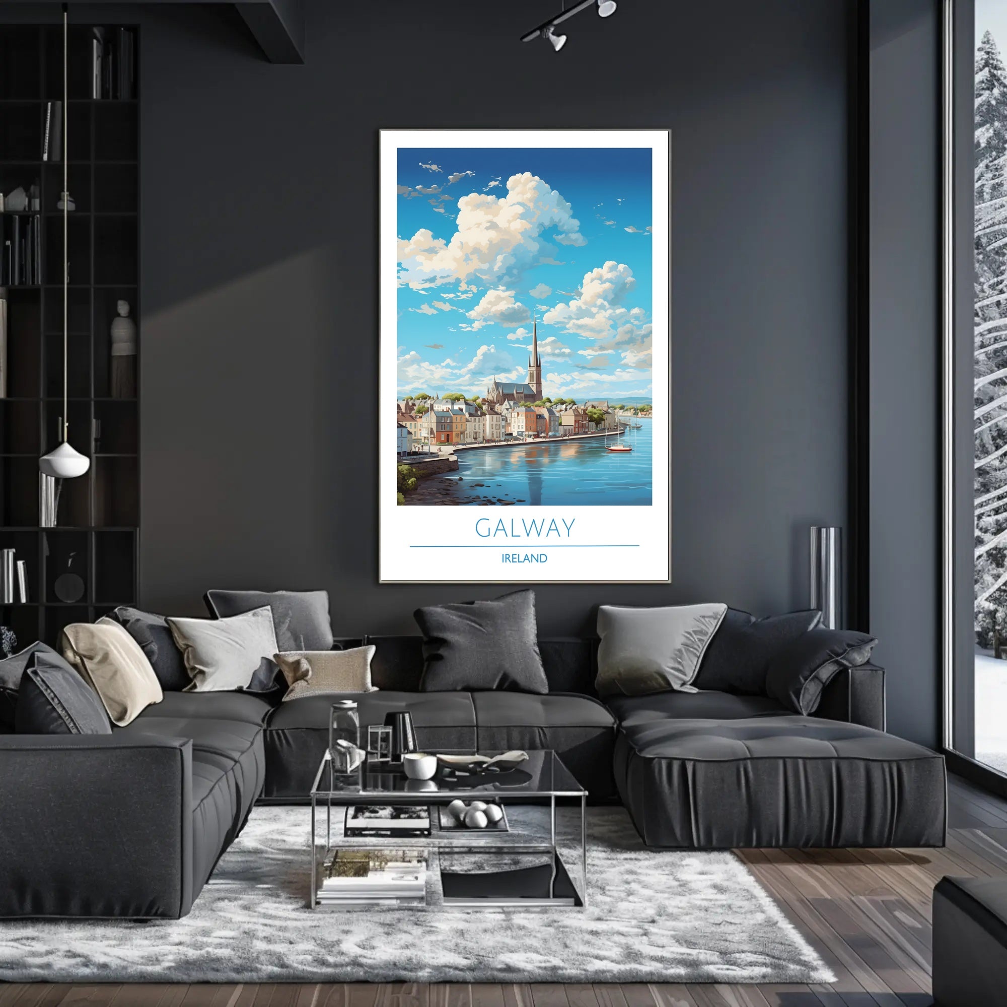 Galway Ireland Cityscape Travel Poster