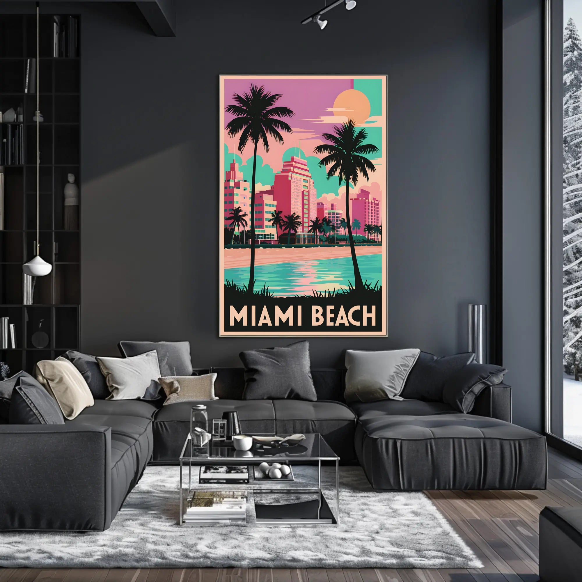 Miami Beach Sunset Poster