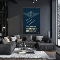 Operation Midnight Hammer: Futuristic Military Aviation Poster PosterGoat