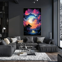 Fantastical Landscape Art Print for Abstract, Artistic, or Pop Culture Poster