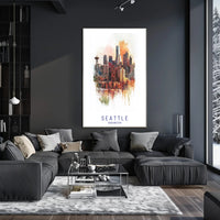 Seattle Skyline Art Poster PosterGoat