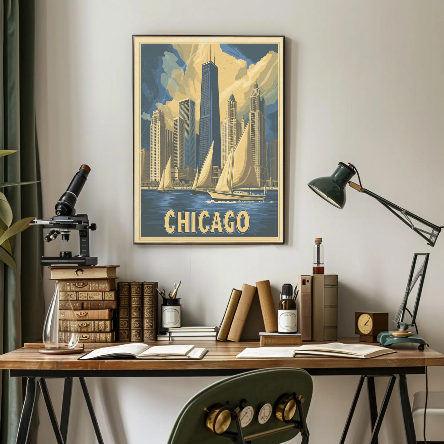 Chicago Skyline with Sailboats