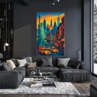 New York City Vibrant Adventure Poster Modern Wall Art