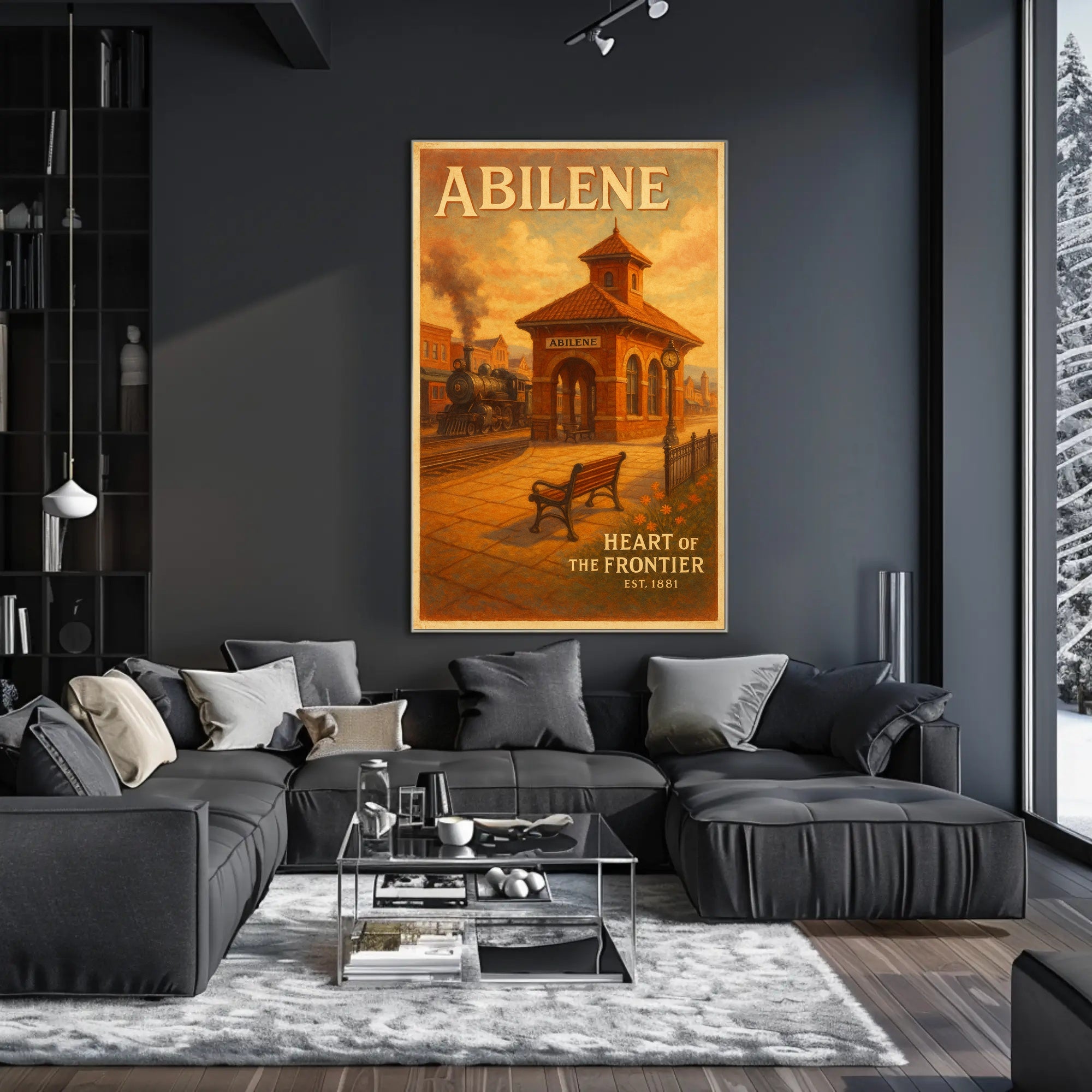 Abilene Vintage Travel Poster Heart Of Frontier