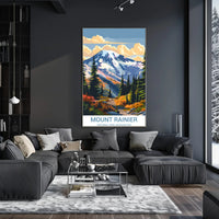 Mount Rainier Vintage National Park Adventure Poster