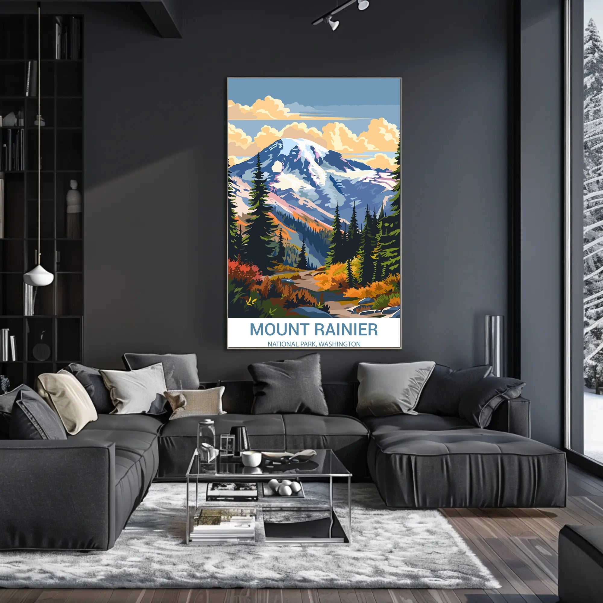 Mount Rainier Vintage National Park Adventure Poster