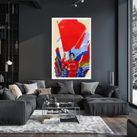 Soviet Union Propaganda Art: Bold Patriotic Imagery Poster