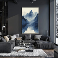 Tranquil Journey Through Misty Mountains Art Print Poster PosterGoat