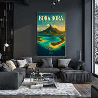 Breathtaking Bora Bora Paradise Vintage Travel Poster PosterGoat