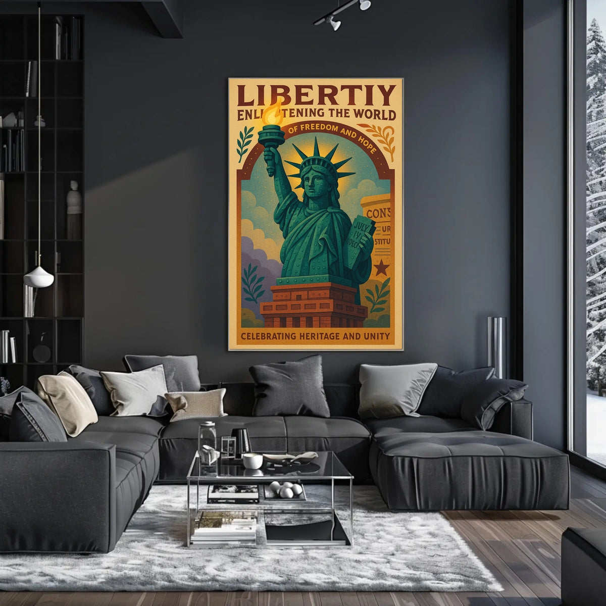 Liberty Torch Vintage Cultural Heritage Poster