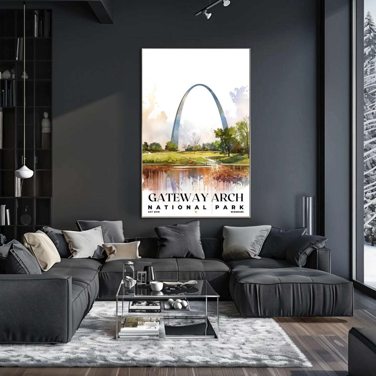 Glacier Watercolor Wall Art Poster