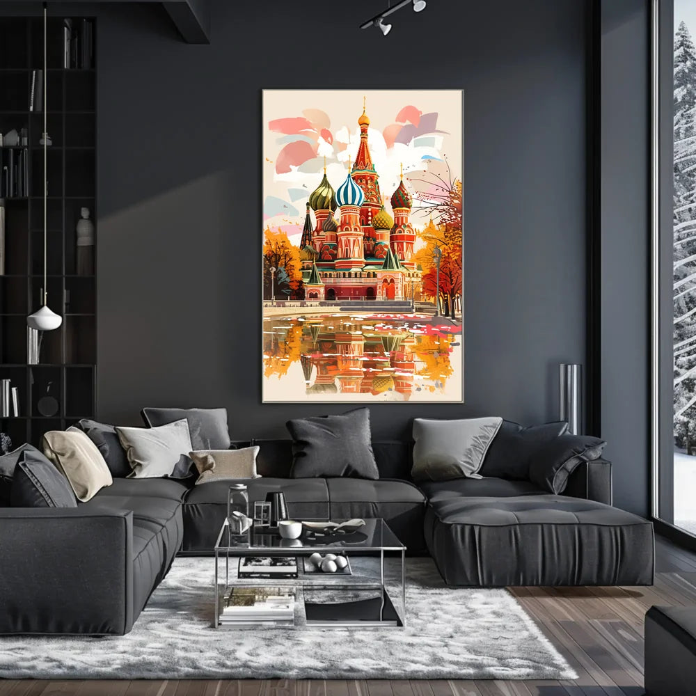 Saint Basil's Cathedral Autumn Art Poster