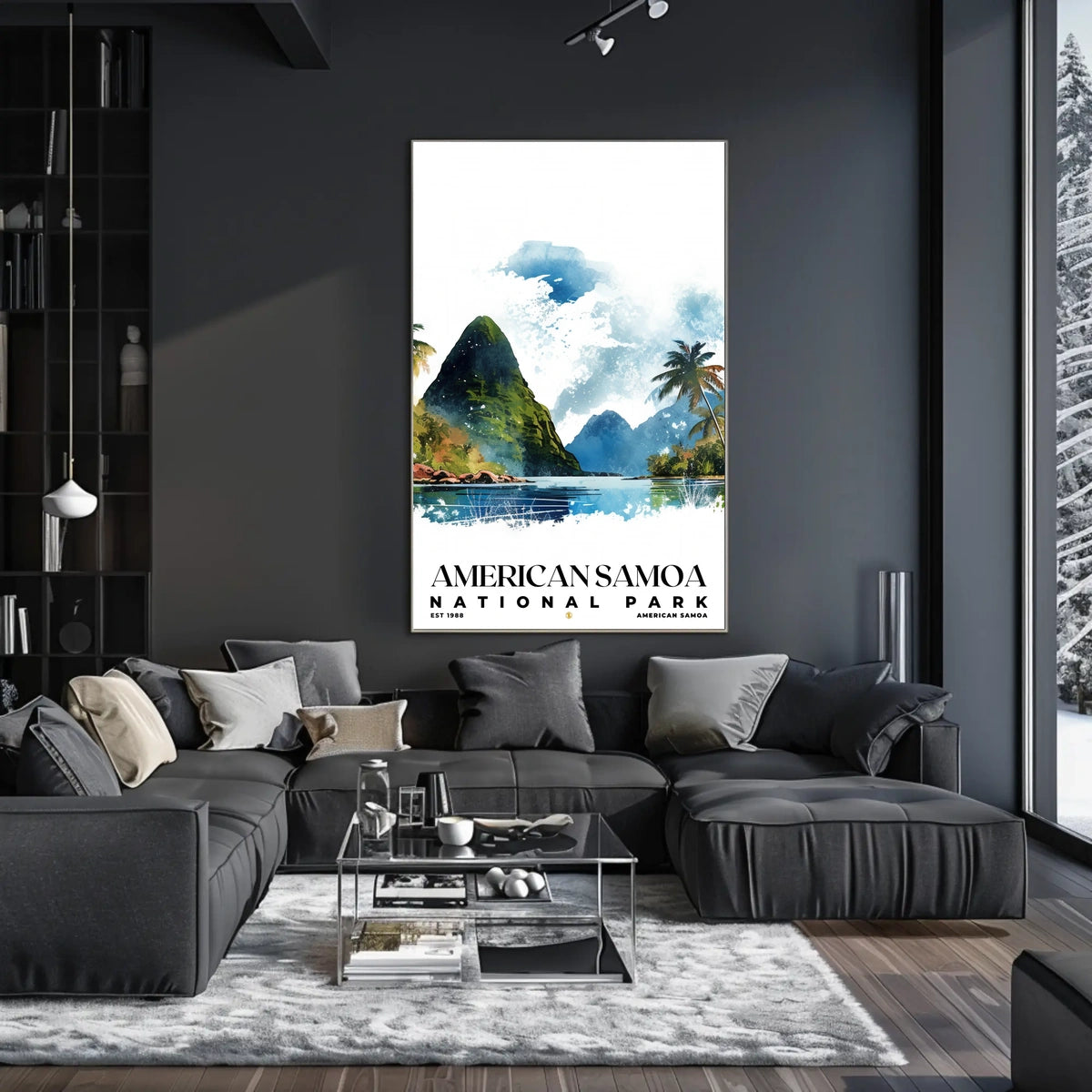 American Samoa Watercolor Wall Art Poster