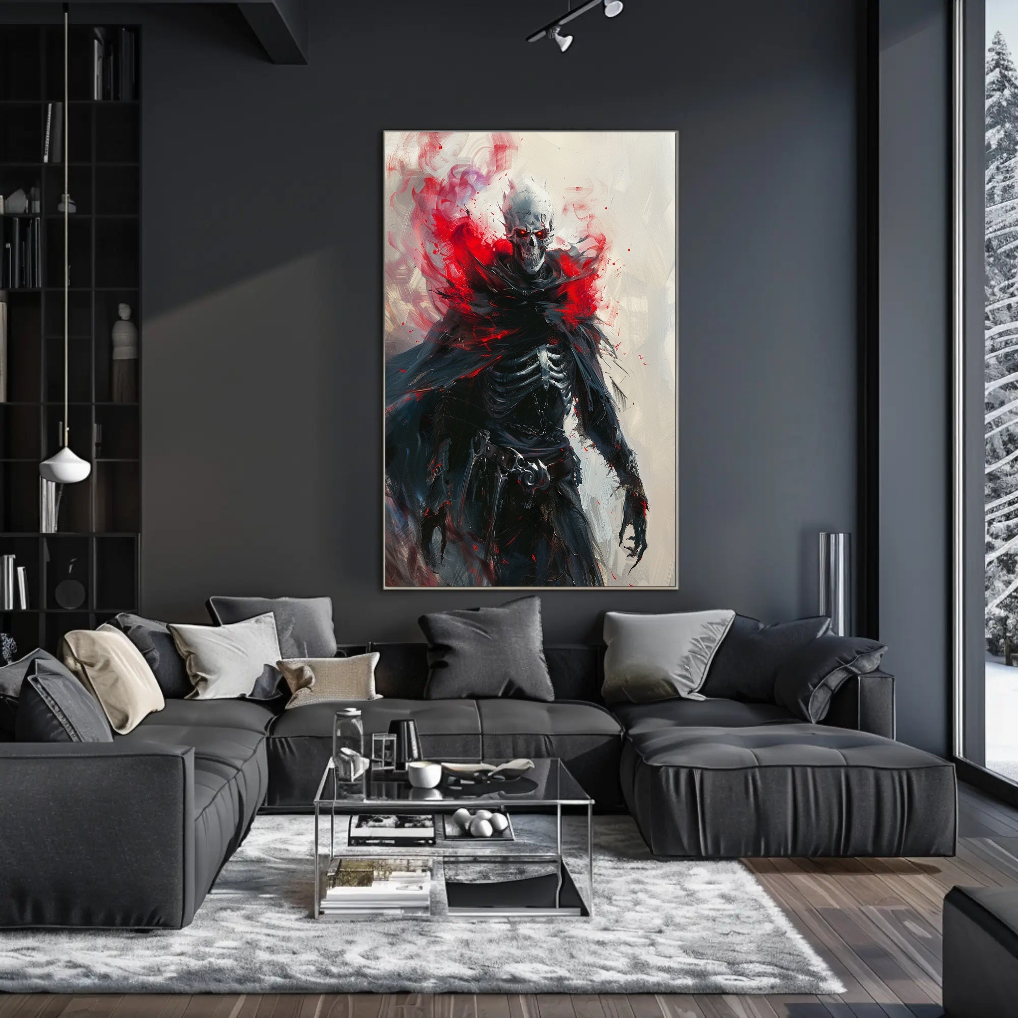 Ethereal Skeleton Warrior Dark Fantasy Art Poster PosterGoat