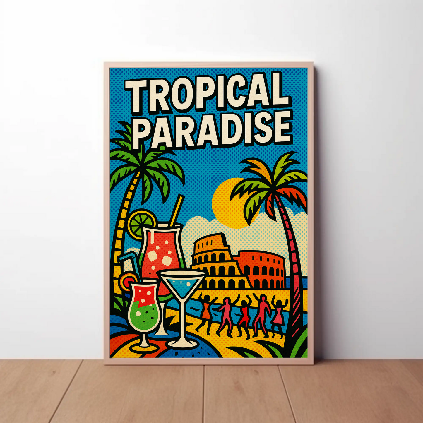 Tropical Paradise Pop Art Cocktail Beach Poster Poster