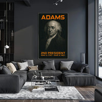 John Adams 2nd President of the United States Techno Schematic Poster