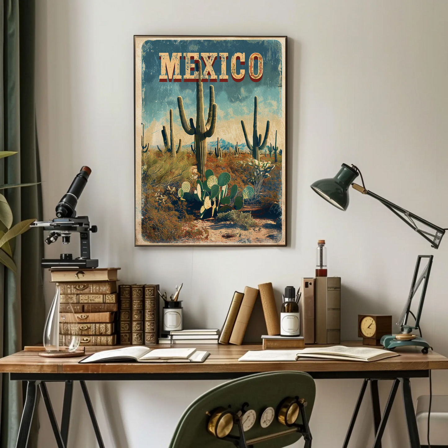 Mexico Desert Vintage Poster