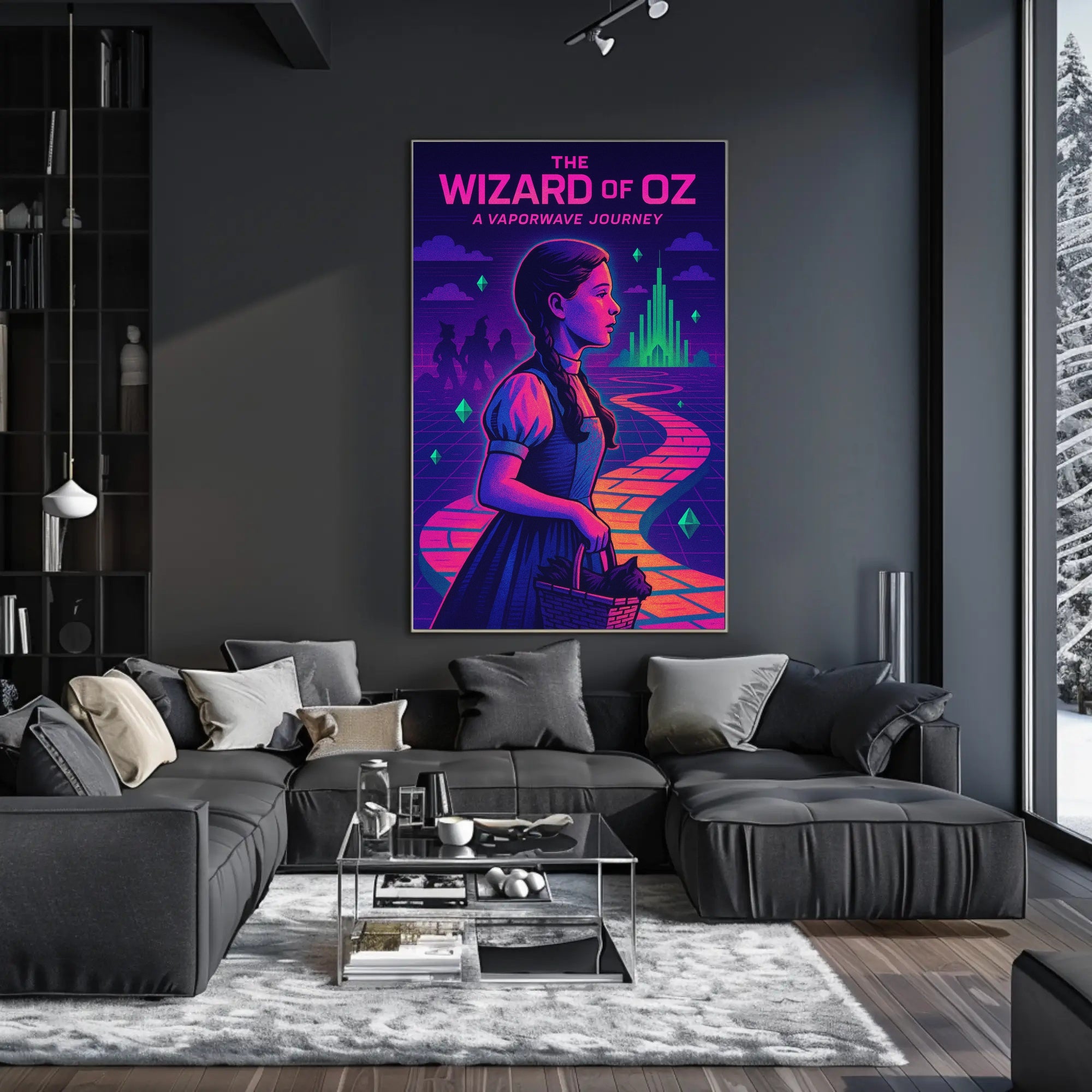 Vaporwave Wizard of Oz Fantasy or Mythology Poster PosterGoat