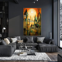 Surreal Journey Through Geometric Landscapes Poster