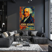 John Adams 2nd President of the United States Glitch Hop Art Poster