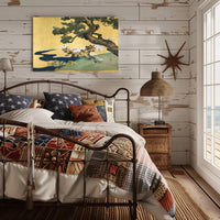 Serene Japanese Landscape Painting in Artistic Poster