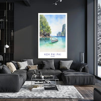 Koh Phi Phi Watercolor Artwork Travel Poster PosterGoat