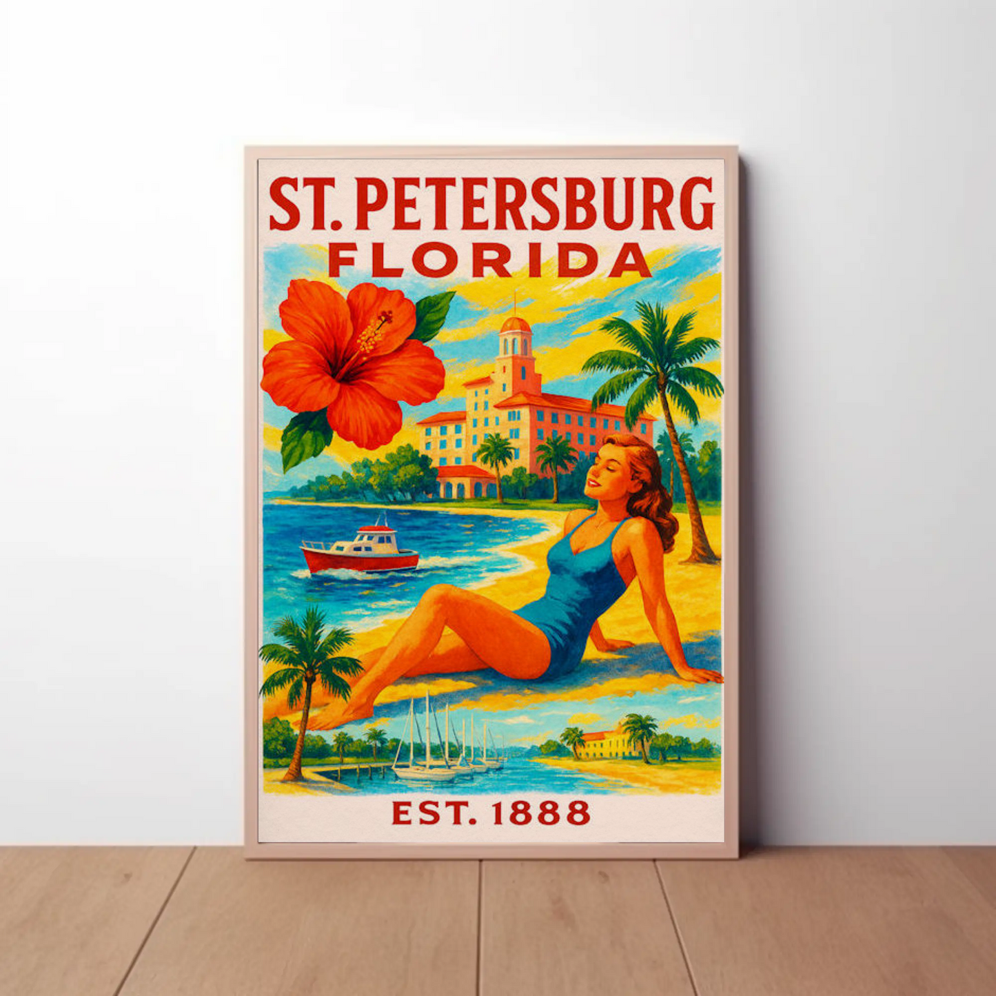 St Petersburg Florida Beach Resort Sunshine Girl Poster