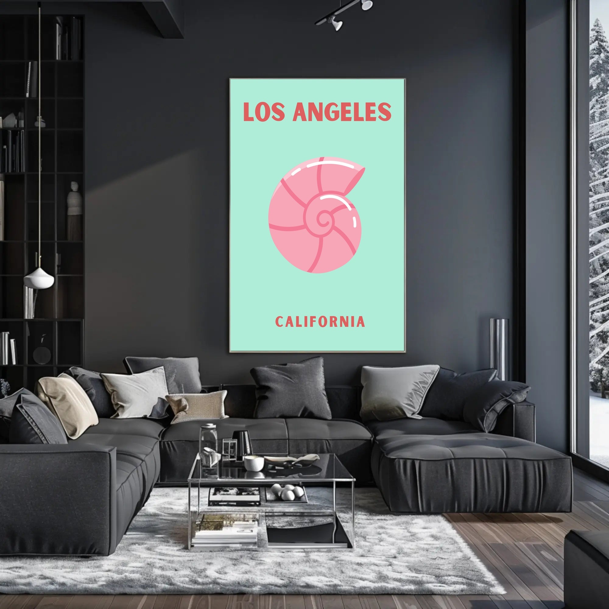 Stylized Los Angeles Skyline Travel Poster PosterGoat
