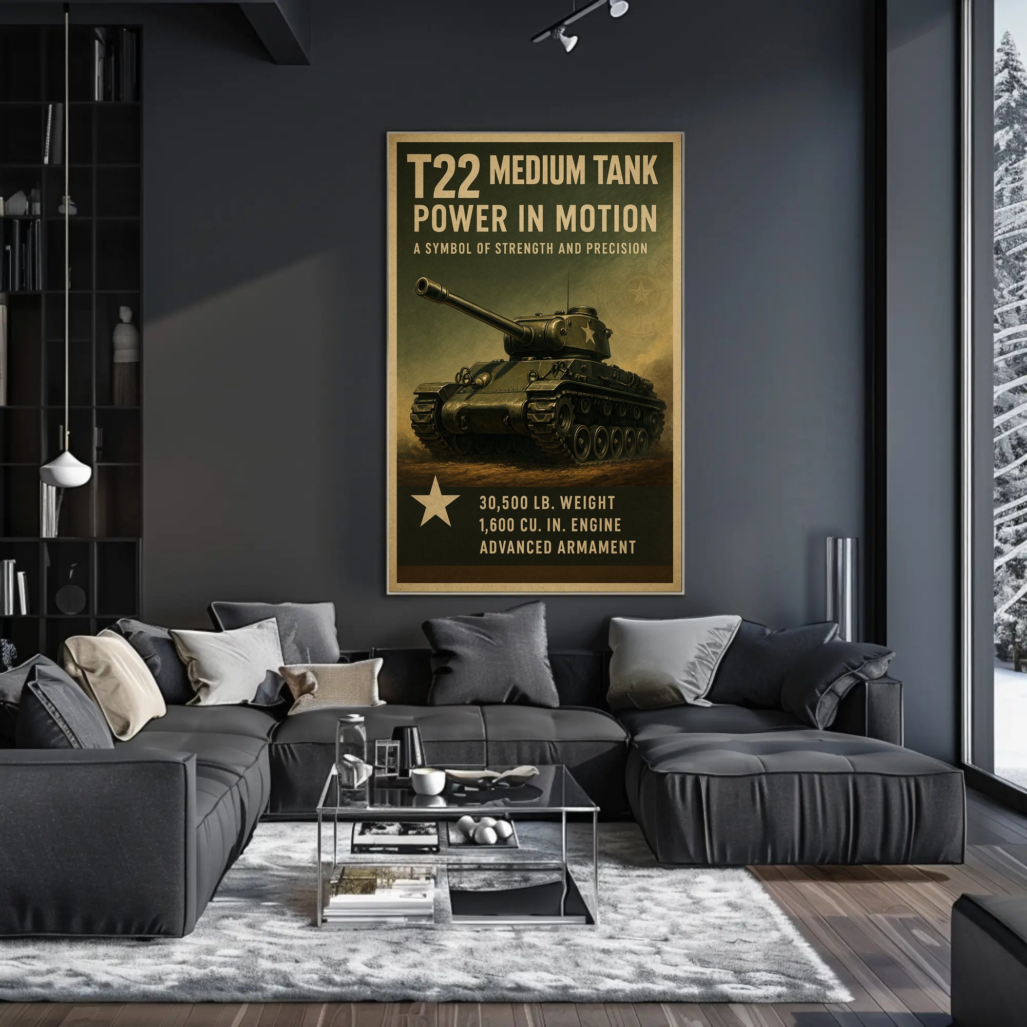 T22 Medium Tank Vintage Military Recruitment Poster