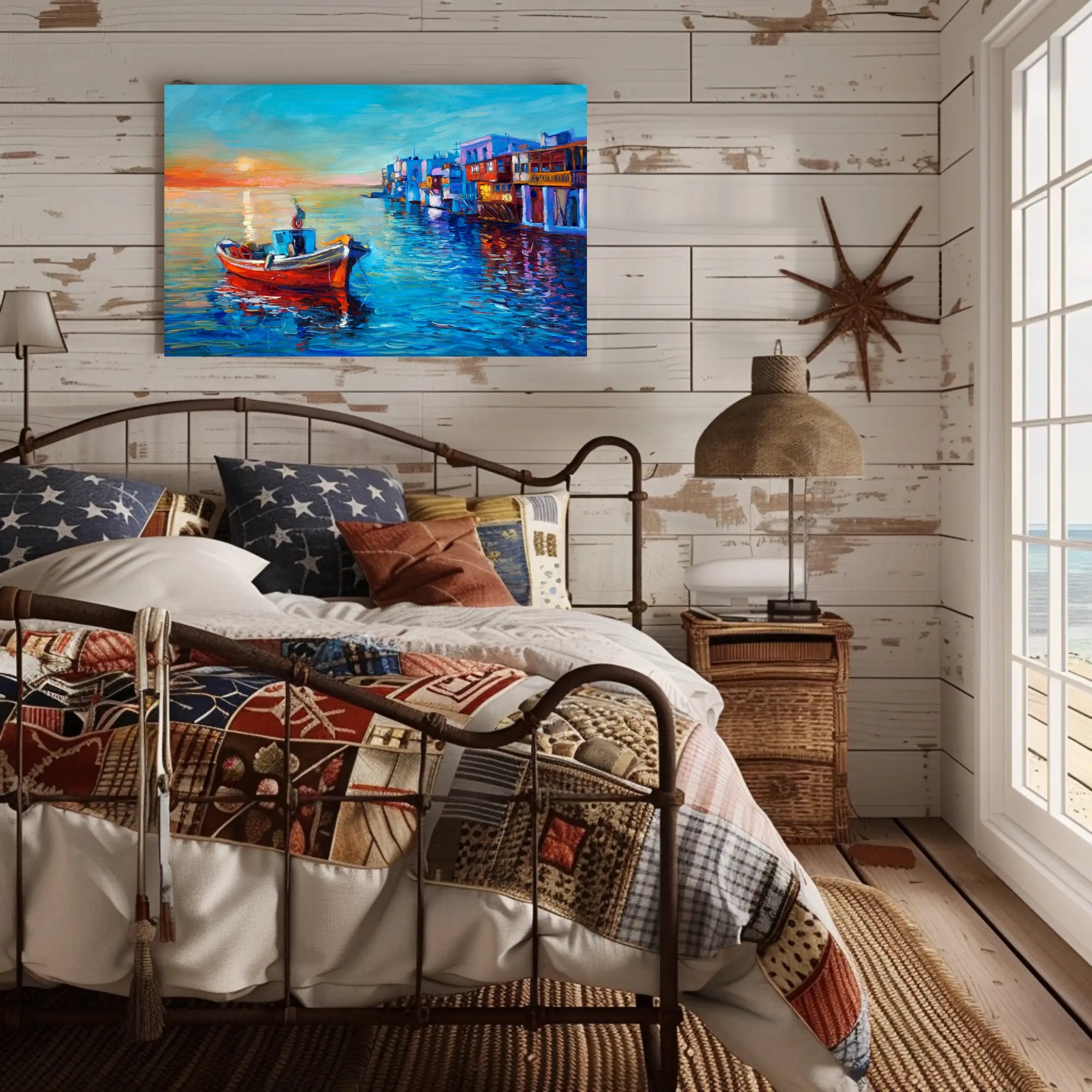 Serene Sunset Harbor Poster