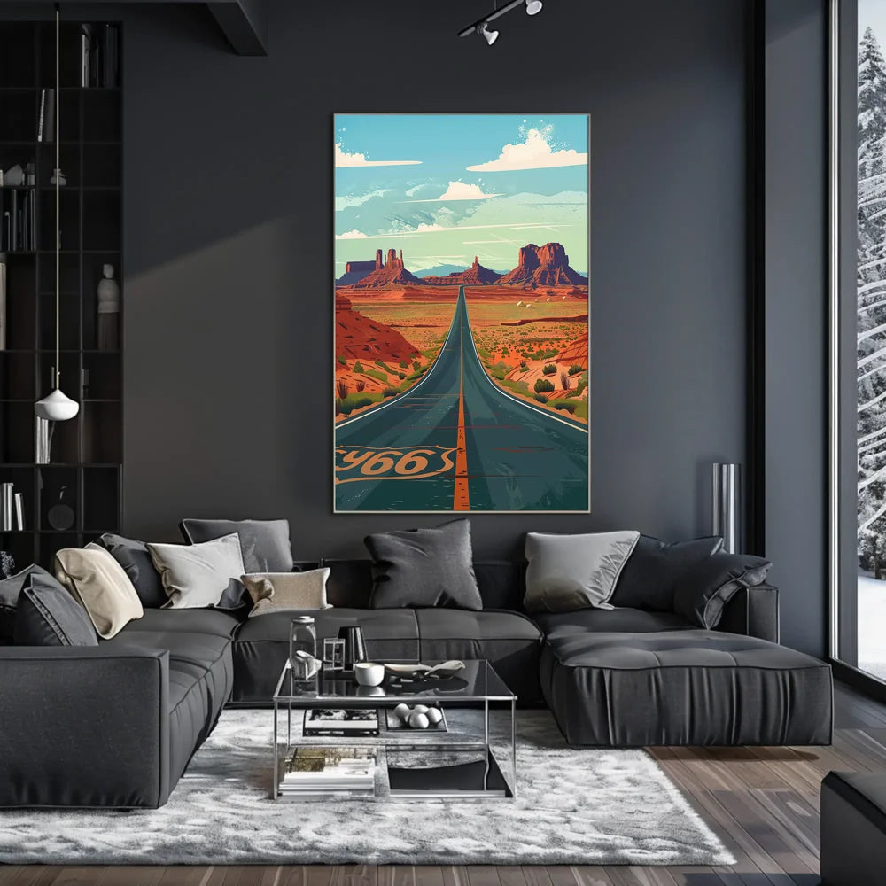 Route 66 Adventure: Retro Southwest Road Trip Poster