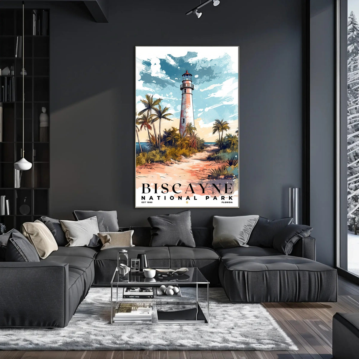 Biscayne Watercolor Wall Art Poster