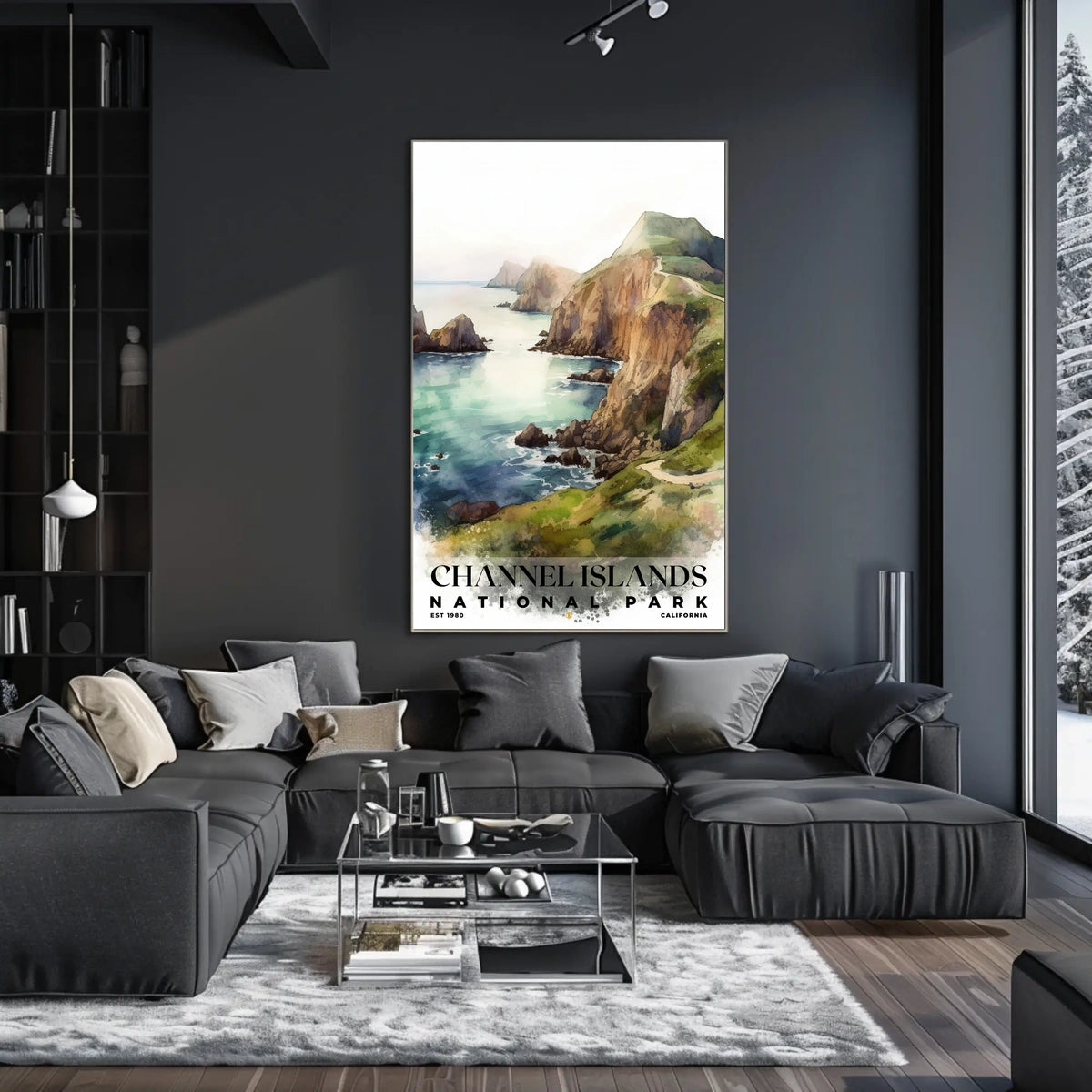 Channel Islands Watercolor Wall Art Poster