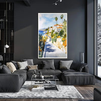 Coastal Mediterranean Scene Poster PosterGoat