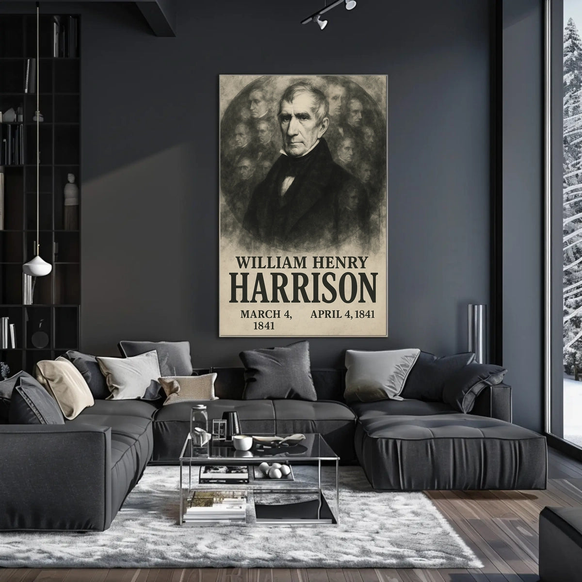 William Henry Harrison 9th President of the United States Double Exposure Poster