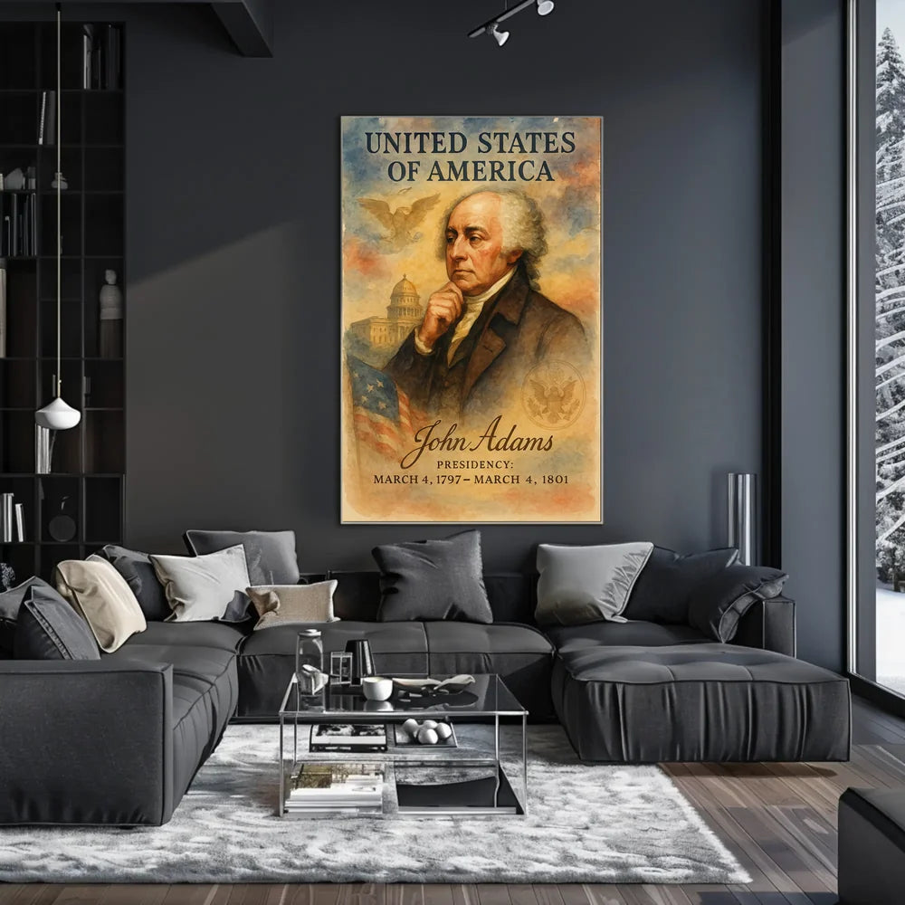 John Adams Early U.S. Presidency Historical Poster